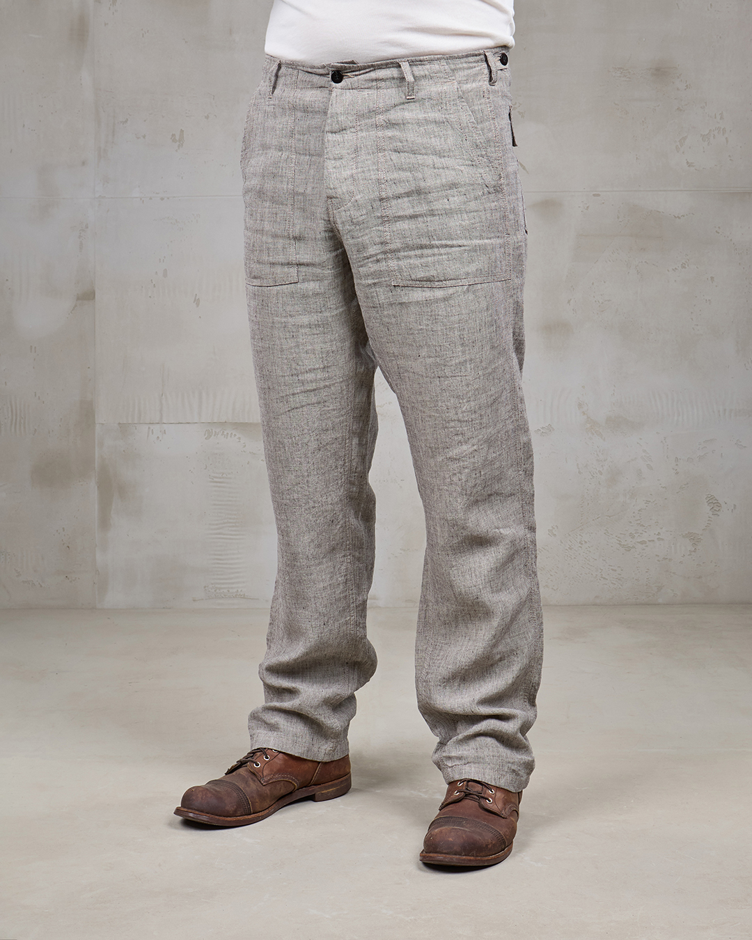 OG-107 Pant Sherkin Grey - 1962 Military Style Linen Trousers-W33-L34